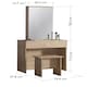 image 1 of Makeup Dressing Table Set With Sliding Storage Space Vanity Mirror and Stool Brown | Oak