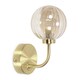 image 4 of ValueLights Chessy Ribbed Glass Globe Shade Gold Stem Wall Light