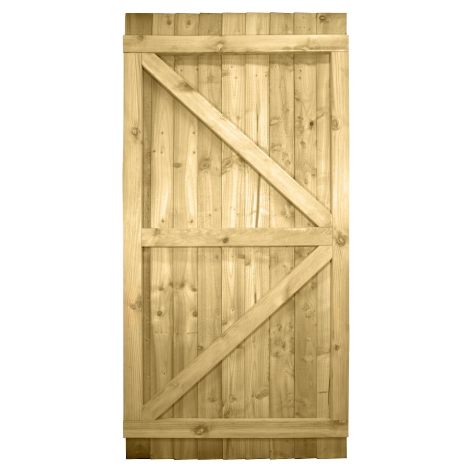 image 1 of Flat Top Wooden Garden Gate 6ft x 3ft Feather Edge Fully Framed Treated Door