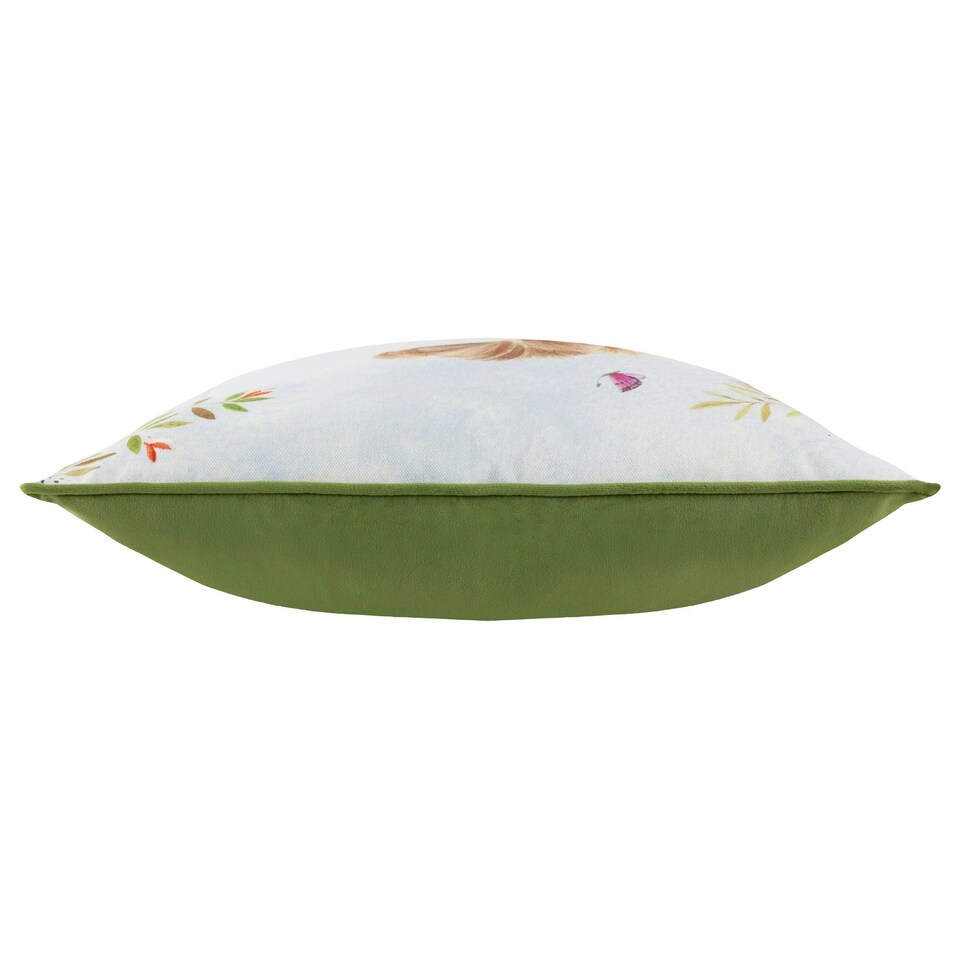 image 1 of Evans Lichfield Daisy Hill Charlie Printed Multicolour/Green Cushion Cover 45 x 45 cm Multi