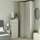 image 6 of Classic Square Panel Urban Oak Double Wardrobe with Double Rail Brown
