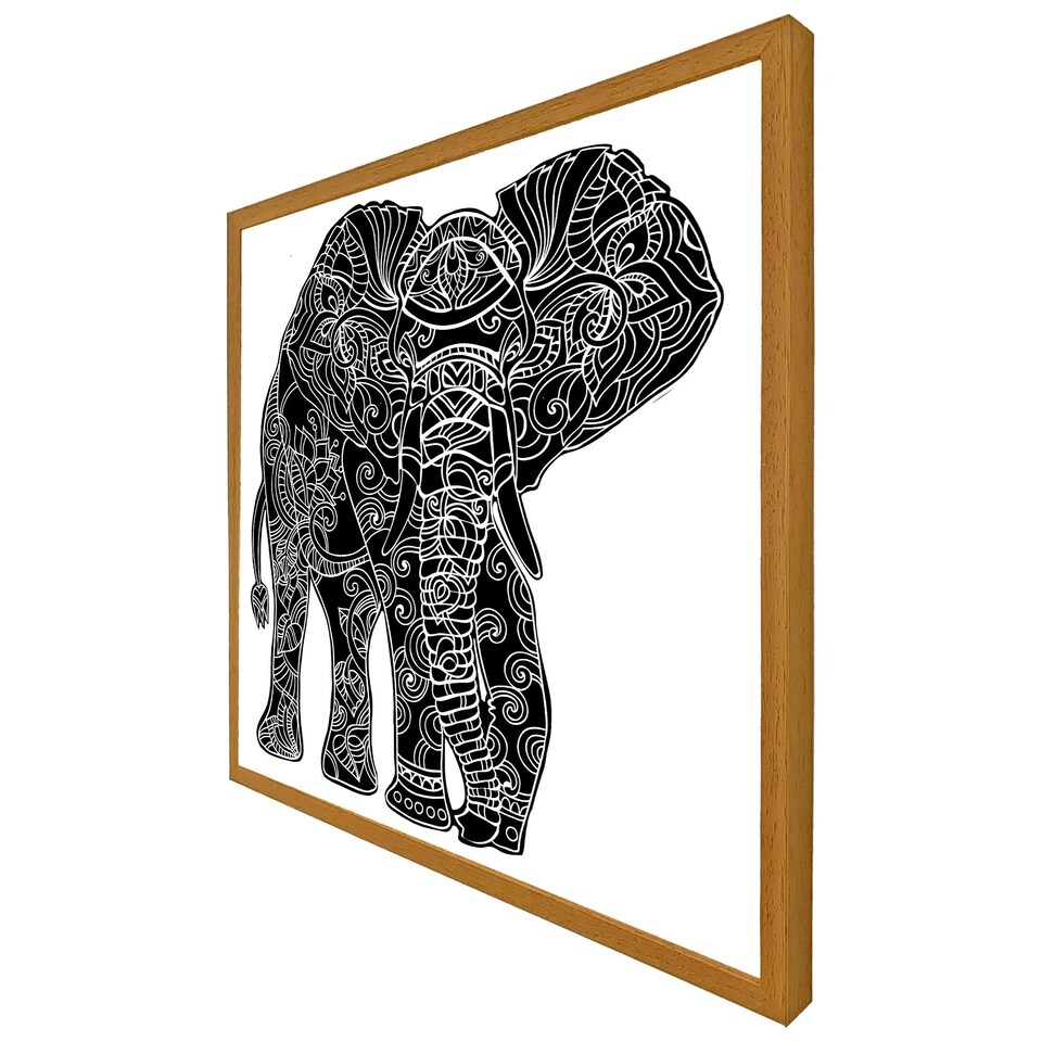 image 1 of Elephant silhouette (Picture Frame) White | S