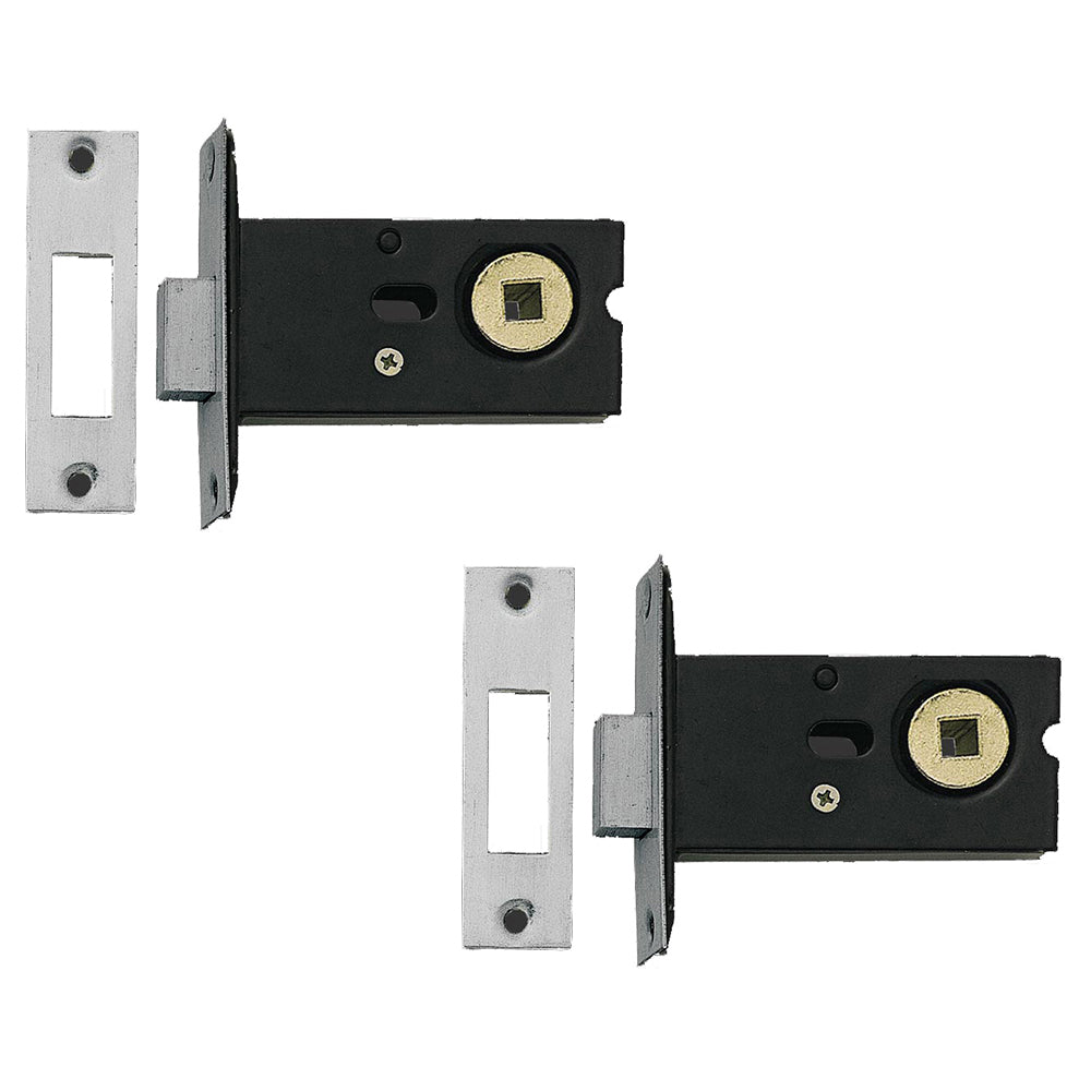 2 PACK Durable 76mm Box Deadbolts with 8mm Spindle in Satin Stainless Steel for Maximum Security - Door Bolt