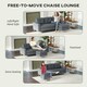 image 4 of HOMCOM 3-Seater L-Shaped Linen Sofa w/ Sponge Seat Back Cushions, Dark Grey Black