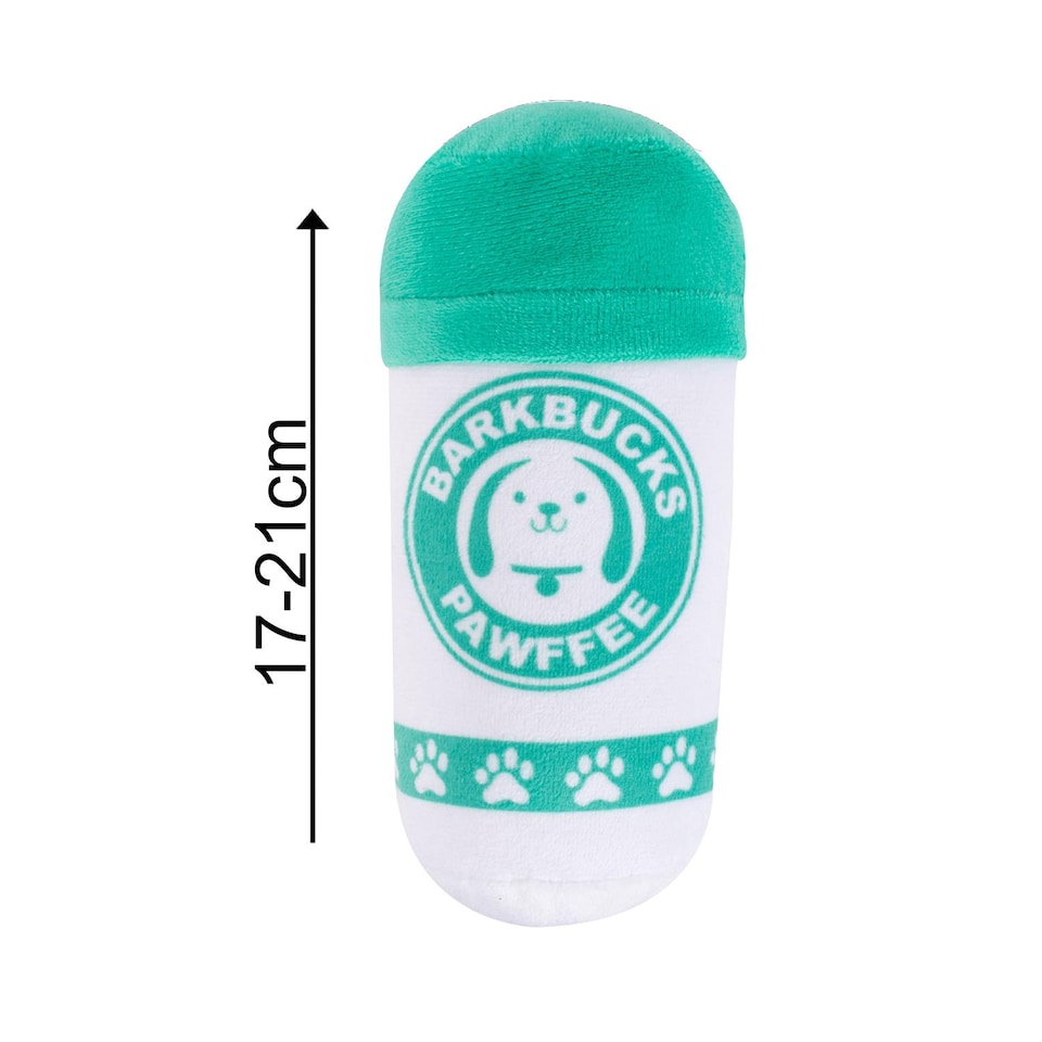 image 1 of Pupsta Plush Novelty Dog Toy Squeaky Coffee Inspired Puppy Christmas Birthday Present Pup Cup Puppaccino