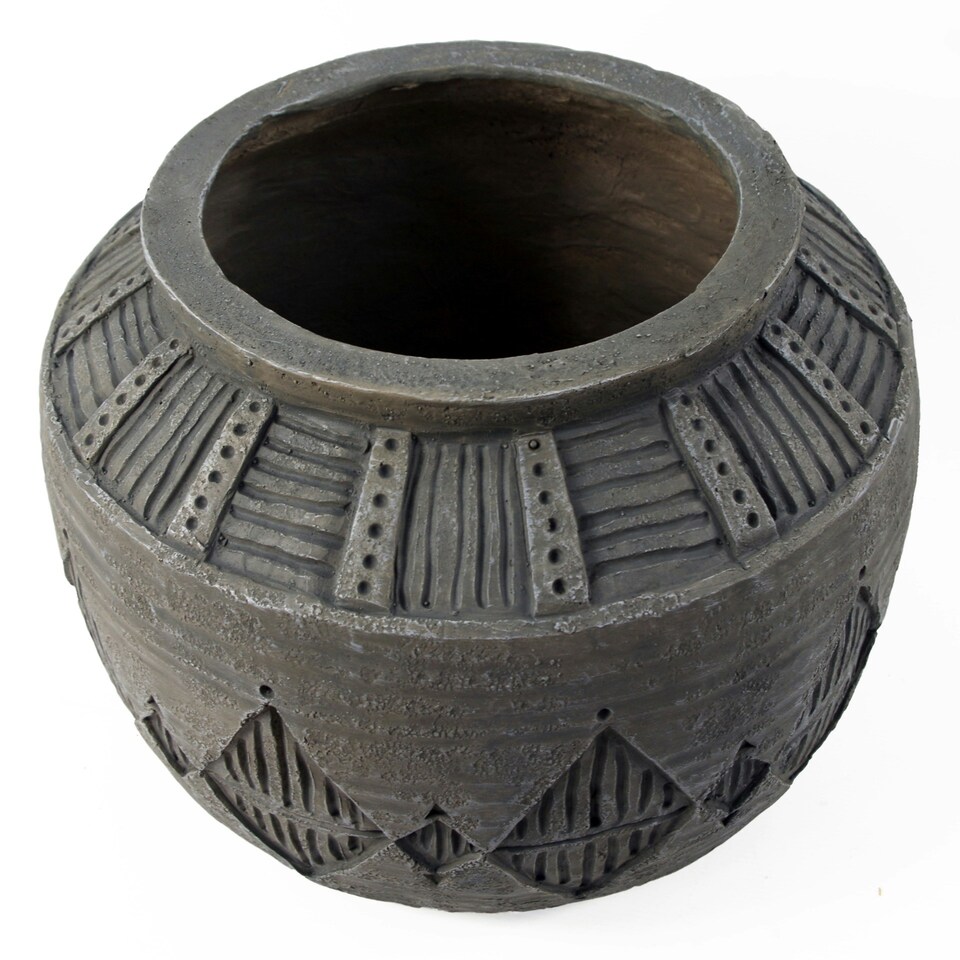 image 1 of Large Composite Diamond Planter Grey