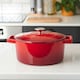 image 2 of Cooks Professional Cast Iron Casserole 26cm | 5.8L Capacity | Enamelled Inside & Out | Graduated Red
