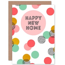 Bright Modern Circle Pattern New Home Card