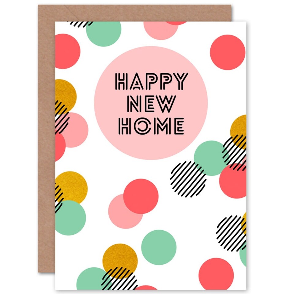 image 1 of Bright Modern Circle Pattern New Home Card