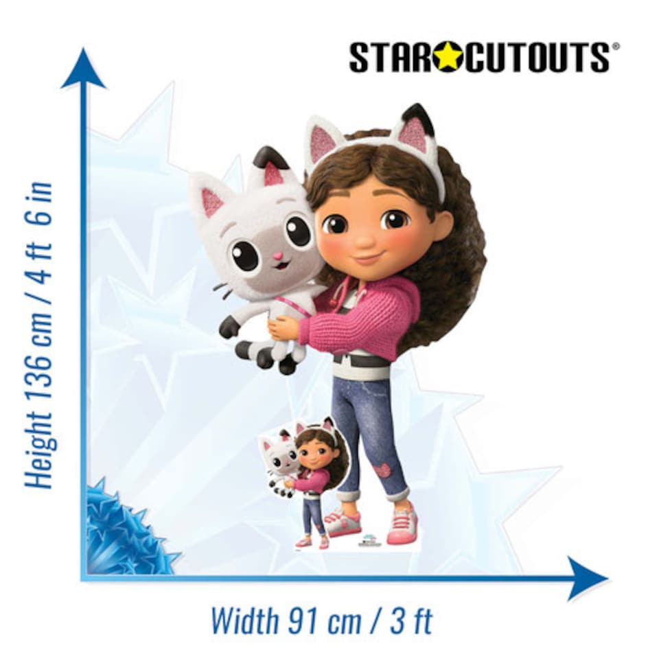 image 1 of Gabby Holding Pandy Paws Gabby's Dollhouse Lifesize Cardboard Cutout 136cm