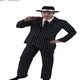image 1 of Black Pinstripe Suit Costume Black | M