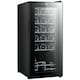 image 1 of HOMCOM 50L Wine Cooler, 18 Bottles, 5-18degree Freestanding Wine Fridge with Glass Door, LED Light, Temperature Control and Digital Touch Screen, Black