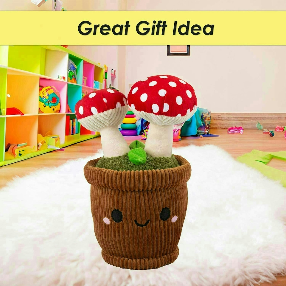 image 1 of Flowerpot Soft Toy Cute Plushie Huggable Cuddly Stuffed Toy Gift 30cm Red