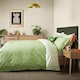 image 1 of Orla Kiely Criss Cross Stem Duvet Cover Set - Basil Green Green | Double