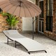 image 2 of Outsunny Folding Rattan Sun Lounger Outdoor Chair with Cushion