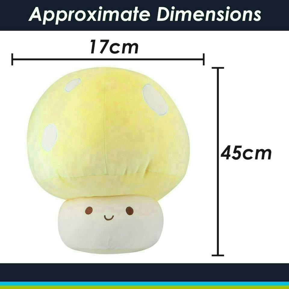 image 1 of Yellow Mushroom Mochi Soft Toy Cute Plushie Huggable Cuddly Plush 45cm Yellow