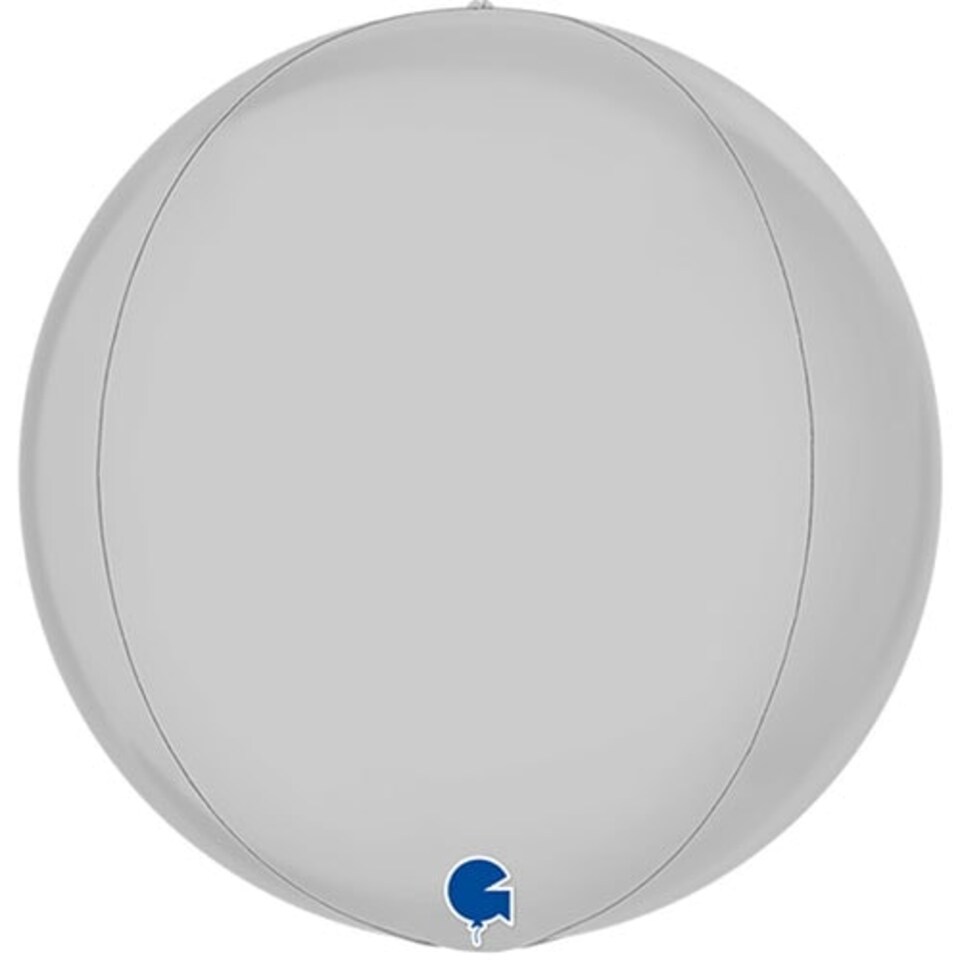 Satin White 4D Globe Foil Helium Balloon 38cm / 15 in