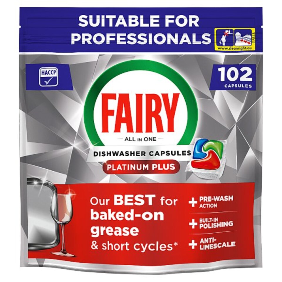 image 1 of 2x Fairy Professional Platinum Plus Dishwasher Tablets, 102 Washes