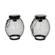 image 4 of ValueLights 2 Pack Solar Powered Outdoor Black Metal Mesh Cage Garden Lantern Lights