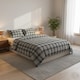 image 2 of Thermal Flannelette Tartan Duvet Cover Set Warm Brushed Cotton Bedding | Grey | Super King