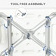 image 5 of HOMCOM EVA Padded Shower Stool with Arms and Back, 4 Suction Foot Pads Blue
