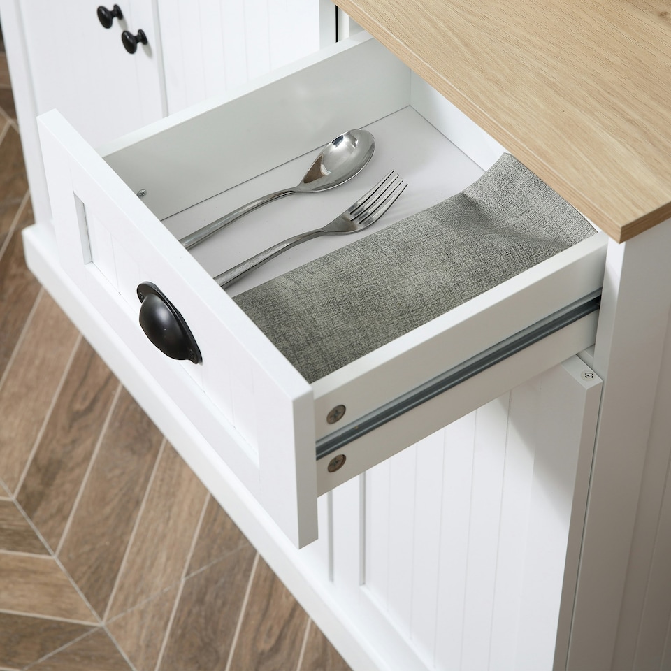 image 1 of HOMCOM Kitchen Cupboard Storage Cabinet with Adjustable Shelves, White