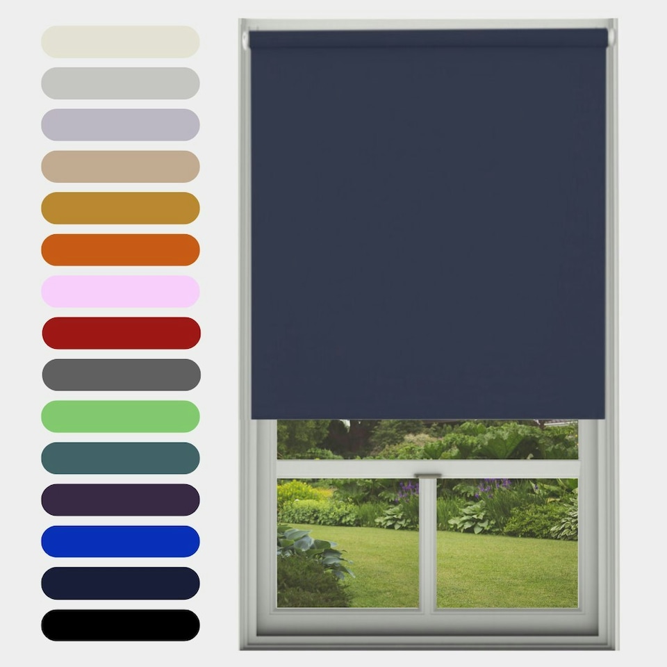 image 1 of Blackout Roller Blind Navy 90cm | Blue | Navy