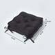 image 2 of Homescapes Black Faux Suede Dining Chair Booster Cushion Black