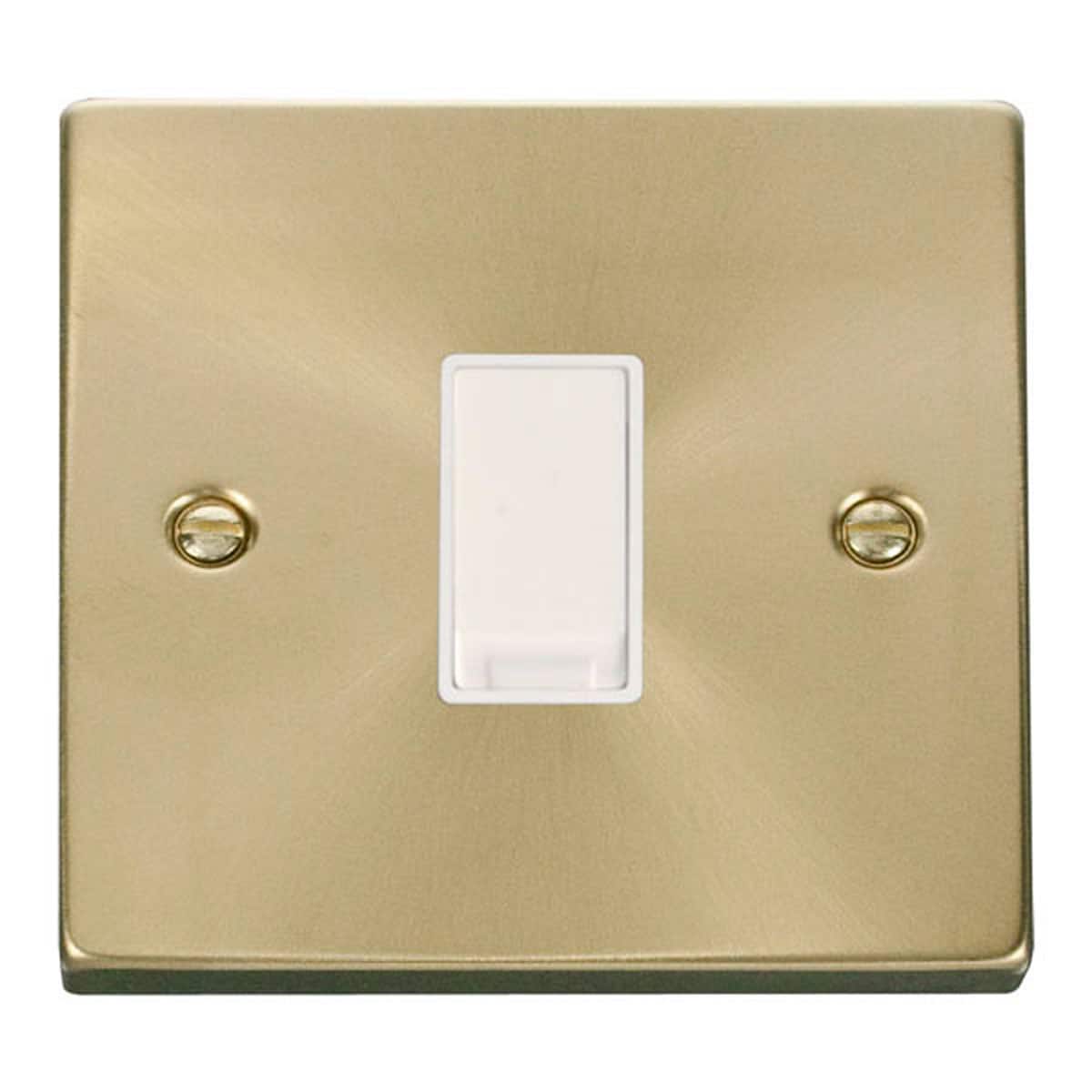 SE HOME Satin Brushed Brass 10A 1 Gang 2 Way Light Switch Gold Satin Brass