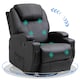 image 1 of HOMCOM 8-Point Massage Recliner Sofa Rocking Swivel with Remote, Black