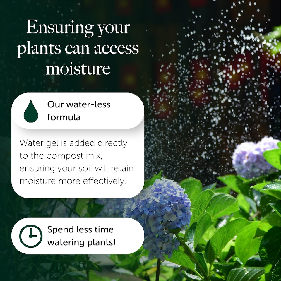 image 1 of Water Less Compost with 9 Month Feed - 65L - Moisture Retaining Formula - Reduced Watering Garden Compost