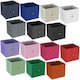 image 4 of Foldable Woven Fabric Storage Cube Box Drawer Insert Organiser Basket with Handle | Blue | Royal Blue | Pack of 1 | 1