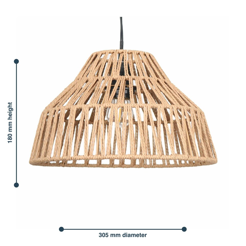 image 1 of Clara - Natural String Pendant Lightshade Brown