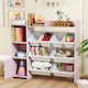 image 8 of AIYAPLAY Toy Storage Unit, with 8 Removable Bins, Storage Shelves, Cabinet, Toy Organiser, for Playroom, Kids Room, Nursery, Pink