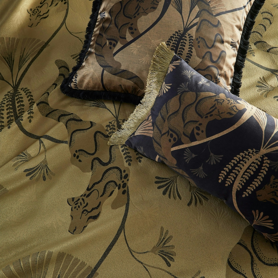 image 1 of Paoletti Moondusk Exotic Animal Jacquard Super King Duvet Cover Set