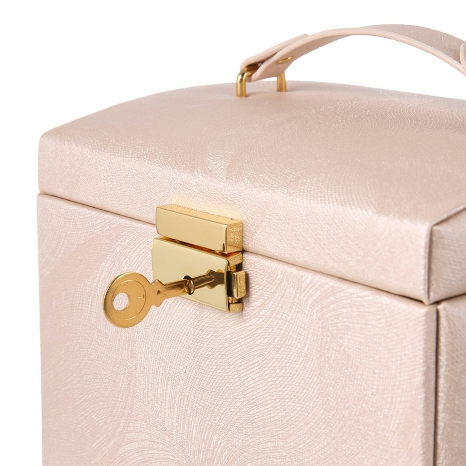 image 1 of Living and Home Multi-Function Faux Leather Jewellery Storage Box with Drawers