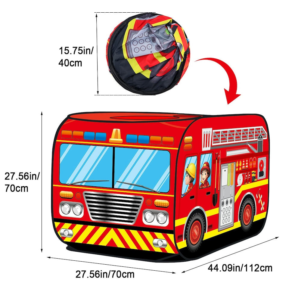 image 1 of Pop-Up Play Tent for Kids – Foldable Indoor/Outdoor Red Tent with Breathable Mesh and Roller Blind Red