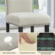 image 5 of Yaheetech Set of 2 Modern Fabric Upholstered Dining Chairs Cream