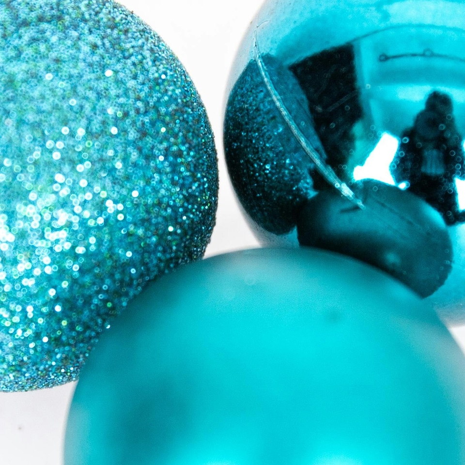 image 1 of Baubles Teal Blue 5cm, 18pcs Set