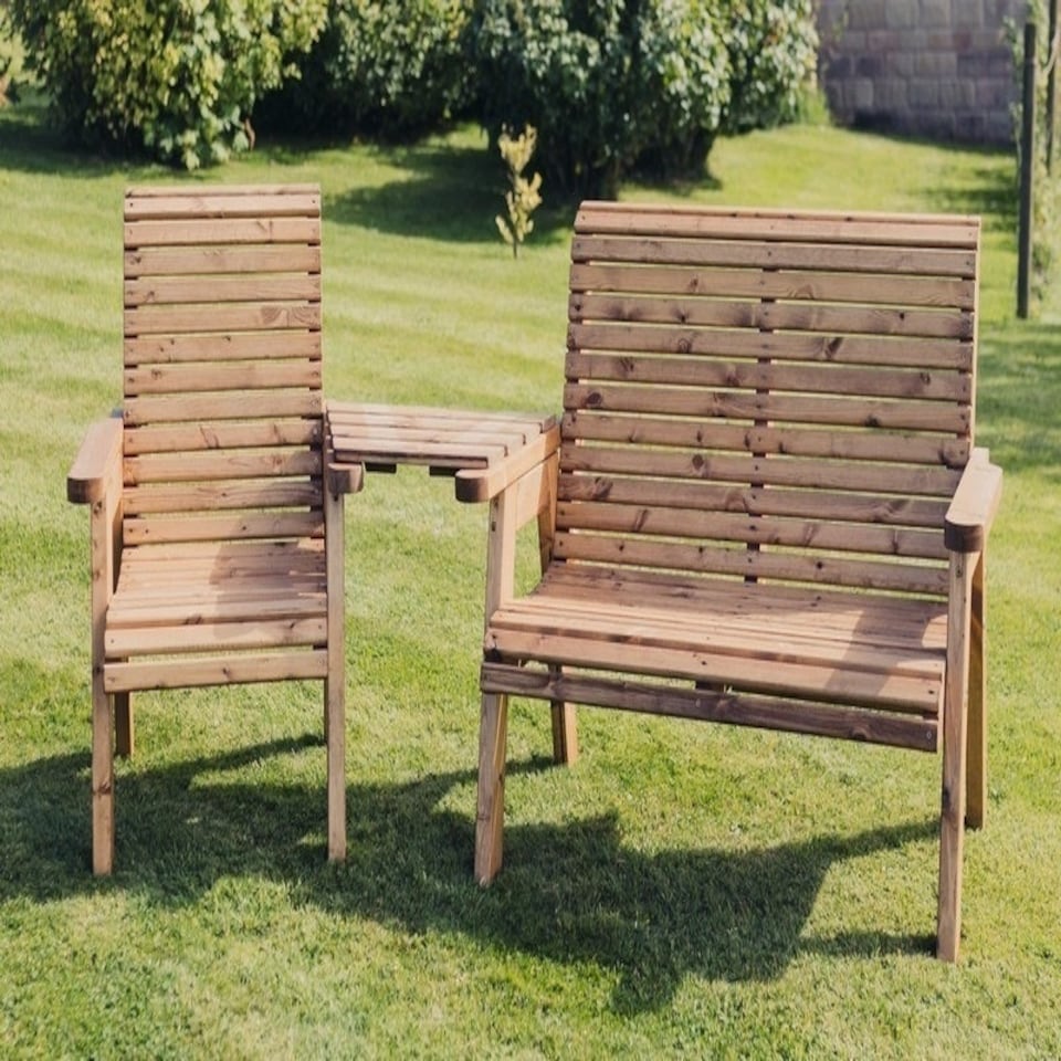 image 1 of Valley Trio Set - Timber - L100 x W170 x H95 cm - Garden Furniture - Fully Assembled