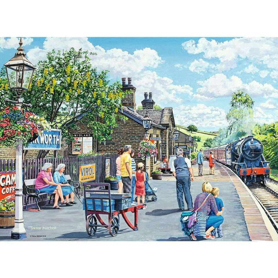 image 1 of Ravensburger Railway Heritage No.1 Corfe Station & Oakworth Station 2x 500 Piece Jigsaw Puzzle