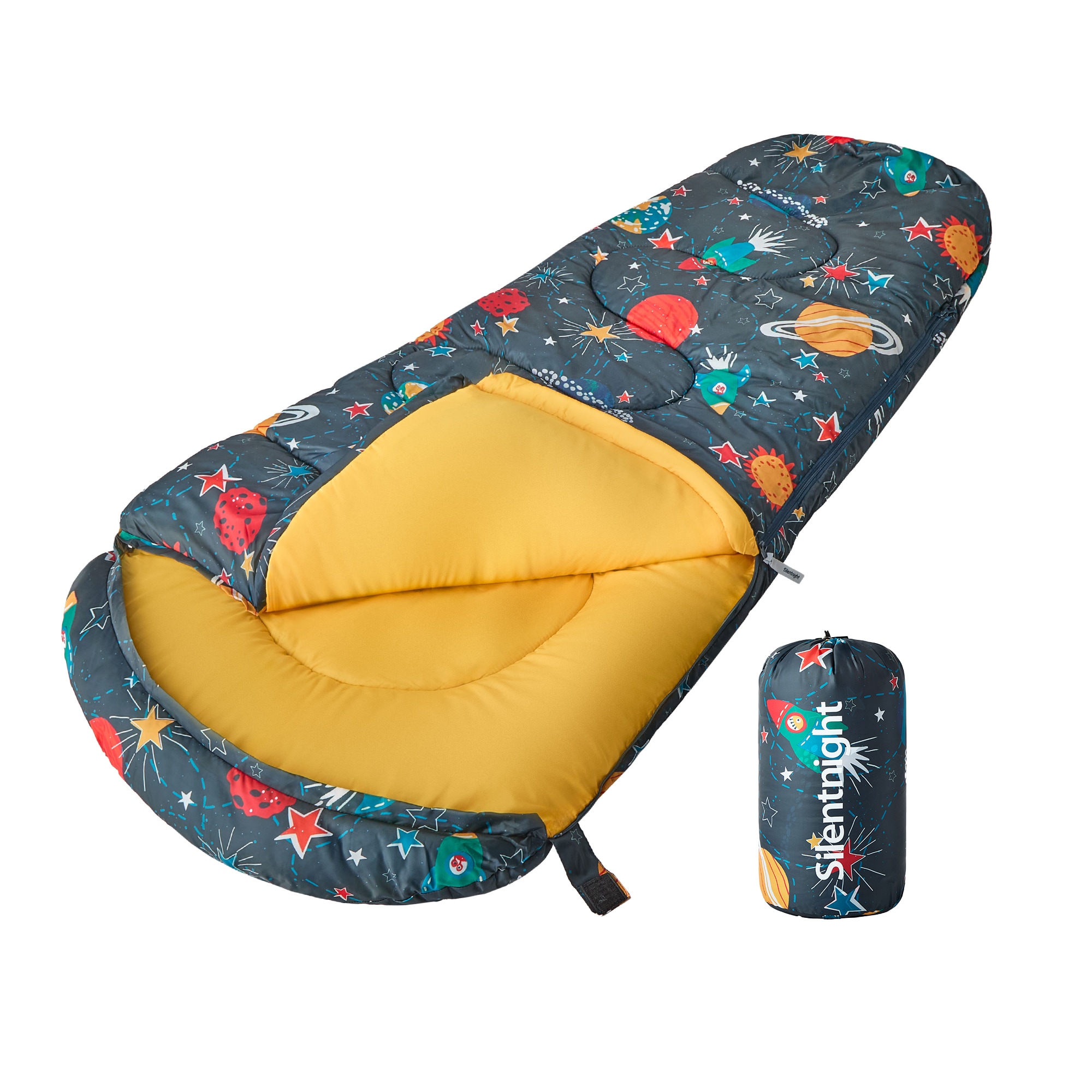 Silentnight Camping Kids Sleeping Bag, Space | Multi | Space