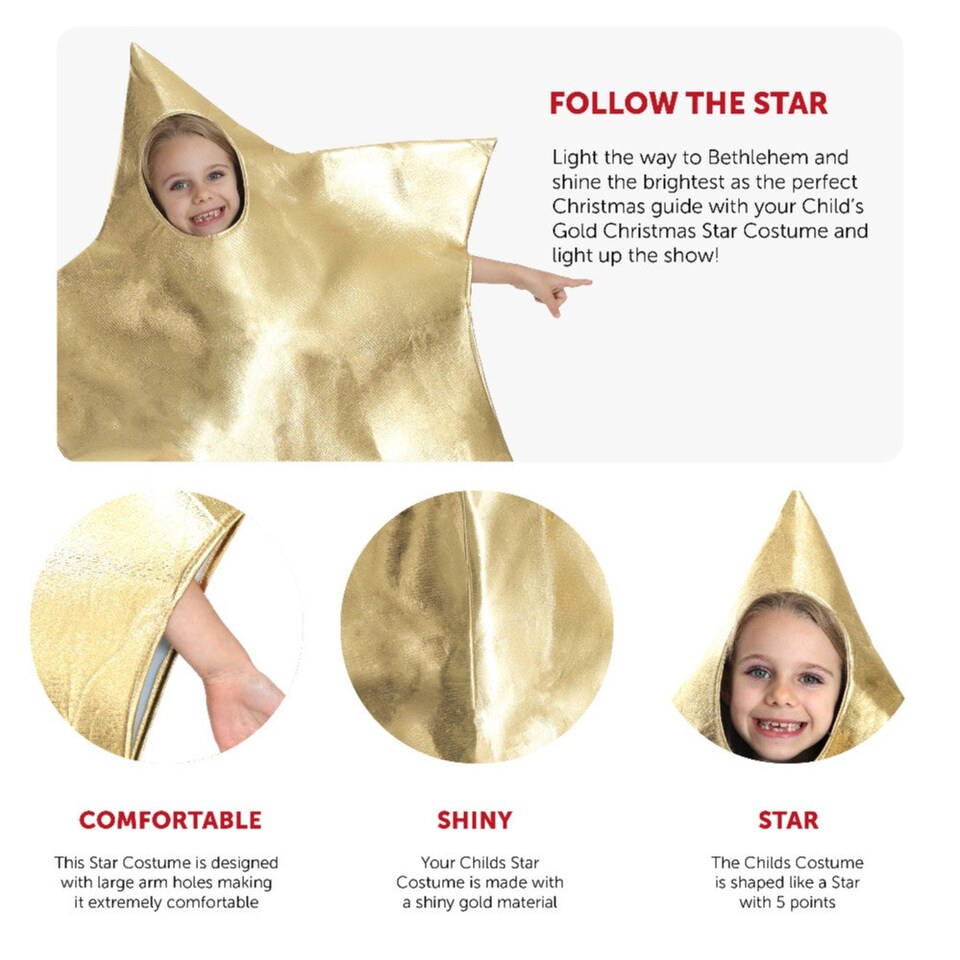 image 1 of Shining Star Christmas Nativity Costume Gold | L