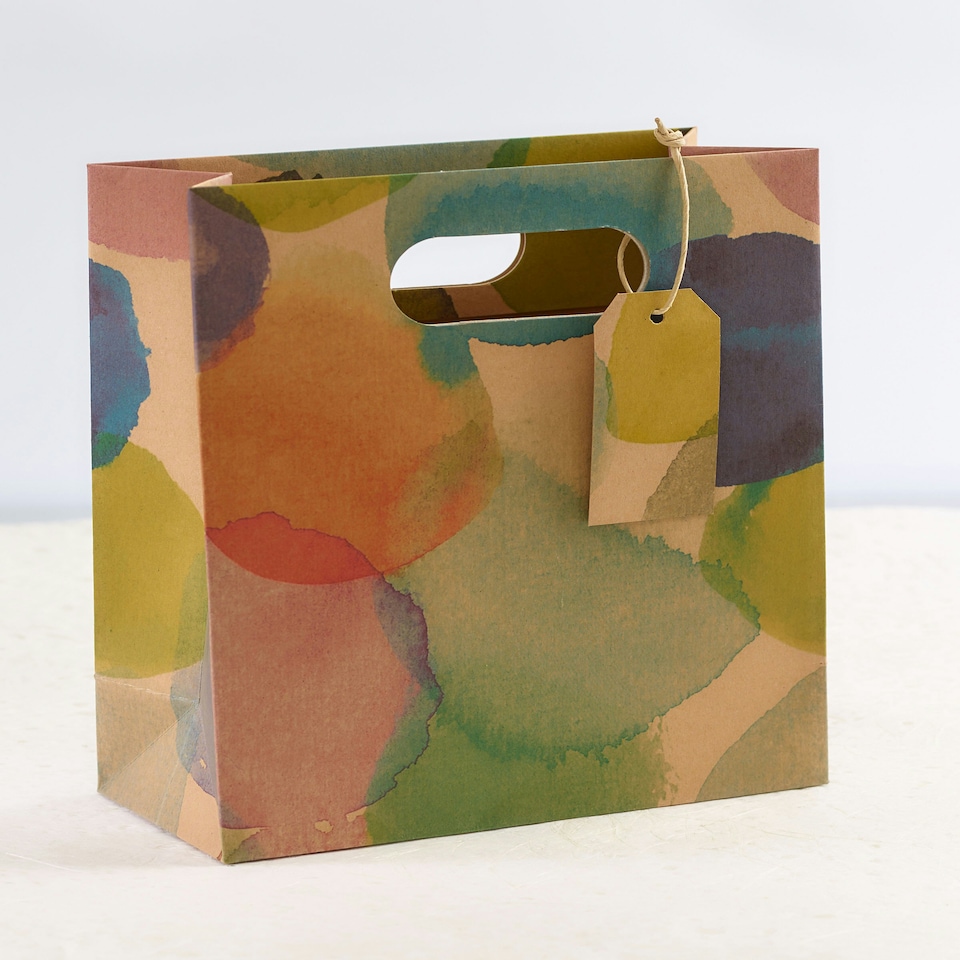 image 1 of Multipack of 3 Medium Gift Bags | Party Bags for Presents | Birthdays | For Him/Her/Friend | Watercolour Kraft Design