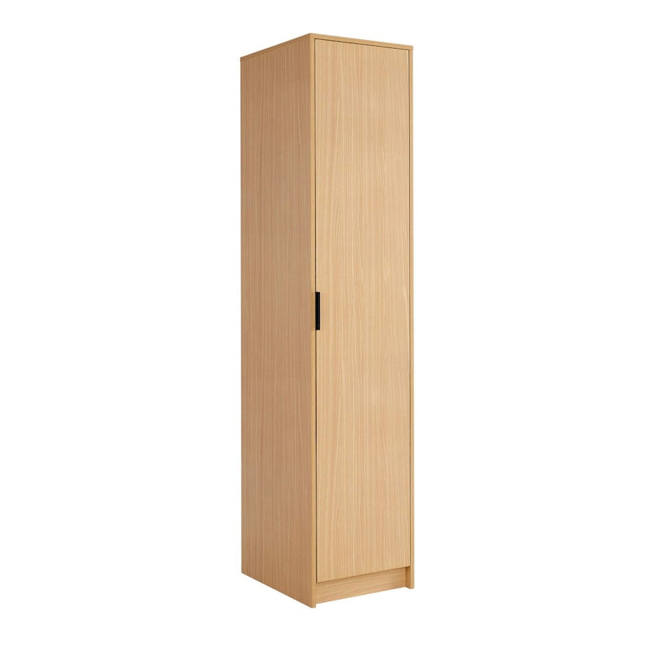 image 1 of Phoenix Wardrobe 1 Door Space Saving Bedroom Home Furniture Clothing Storage Unit | Brown