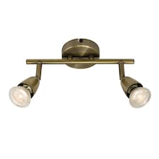 Amalfi Adjustable 2 Light Spotlight Antique Brass, GU10