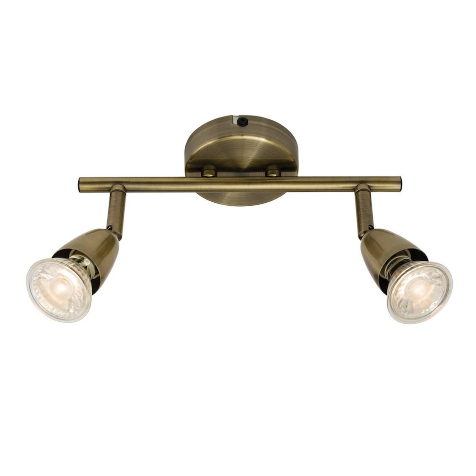 image 1 of Amalfi Adjustable 2 Light Spotlight Antique Brass, GU10