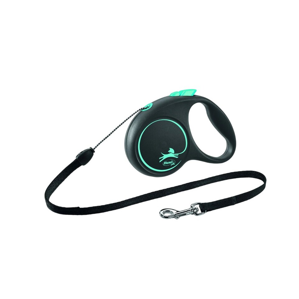 image 1 of Flexi Logo Dog Lead | Black | Black/Blue | S-5m | 1