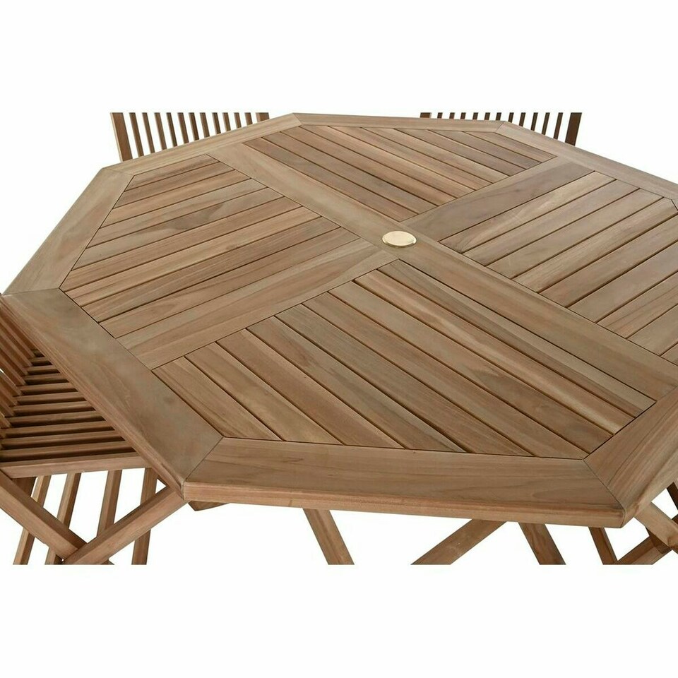image 1 of Table set with chairs DKD Home Decor 90 cm 120 x 120 x 75 cm Brown
