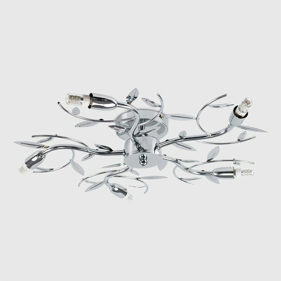 image 1 of ValueLights Blossom Modern 5 Way Decorative Silver Chrome Ceiling Light
